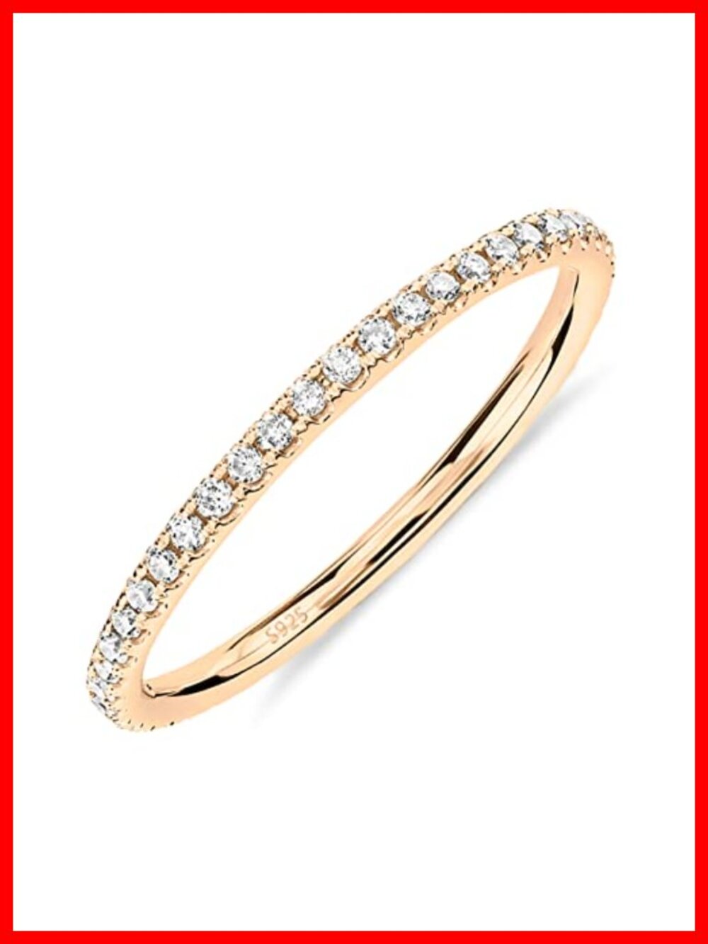 14K Gold Plated 925 Sterling Silver Eternity Band Ring